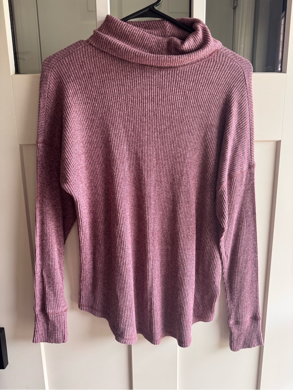 American Eagle Outfitters Mauve Ribbed Cowl Neck Sweater - Picture 3 of 3
